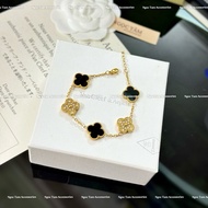 (1.5cm version) Titanium four-leaf clover bracelet with high-quality stones, hot and beautiful rust-