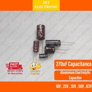 270uF Aluminum Electrolytic Capacitor 16v 25v 35v 50v 63v