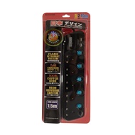 5G1.5M T/SCKT W/NEON +2USB BLK MORRIES