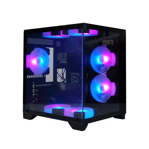 MANMU Micro-ATX Mini-ITX Pc Case Cpu Case Gaming Case Pc Gaming Computer Tempered Glass For Pc With 