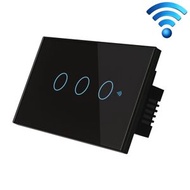 全城熱賣 - TC120 Alexa Echo/Google Home語音控制WIFI智能開關 遠程控制遙控牆壁開關 (顏色：黑色)