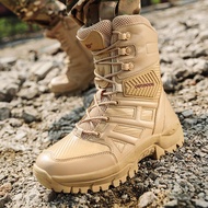 HOT11★SWAT Us ทหารหนังบู๊ทส์บู๊ทส์ผู้ชาย Combat Bot ทหารยุทธวิธีรองเท้า Askeri Bot กองทัพ Bots Army รองเท้ากลางแจ้งทำงาน