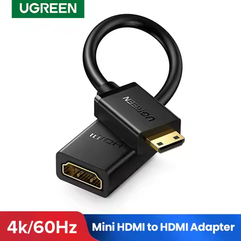 Ugreen Mini HDMI Adapter Mini HDMI to HDMI Cable Adapter 4K Compatible for Raspberry Pi ZeroW Camcor