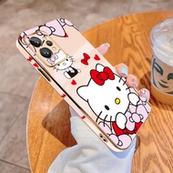 For Realme GT 2 Pro 5G Realme GT Master Realme GT Neo3 Cartoon Kitty Cat Phone Casing Luxury Plating TPU Soft Cover Shockproof Case