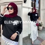 ￼Mmaayra - ELENA BY MMAAYRA - setelan wanita terbaru baju polka trend kekinian oneset atasan kaos da