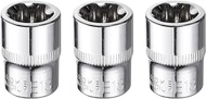 HARFINGTON 3pcs E-Torx Socket 3/8" Drive E18 Star Female Socket 1.1" Length External Torx Deep Sleev