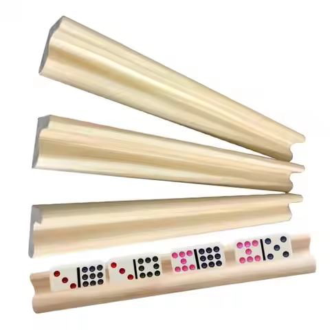 4 Domino Trays Wooden Domino Racks Domino Holders For Domino Tiles Mexican Train Mahjong Kids Senior