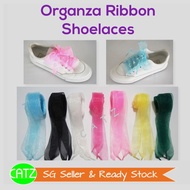 [SG SELLER]  2.5 cm x 130 cm Shoelaces Organza Ribbon Shoelace Shoe Lace Colorful Shoelaces Shoe Str