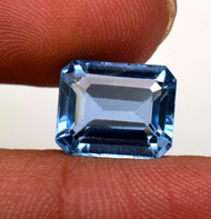 Brazil Swiss Blue Topaz 8.15 Ct Emerald Cut Loose Gemstone For Ring
