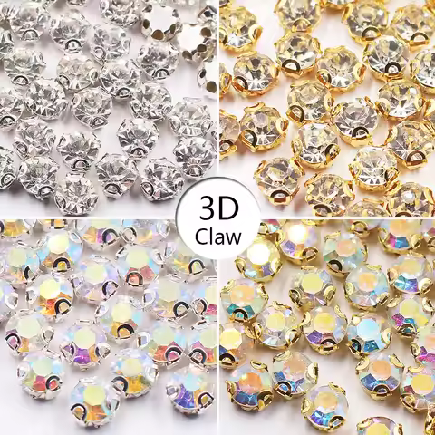Ss16-Ss40 2D 3D Claw Sewing Rhinestones Shiny Crystals Glass Beads Stones Strass sew on Rhinestones 