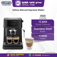 DeLonghi Stilosa Manual Pump Coffee Machine - Pump Espresso Coffee Machines - EC230.BK WAH LEE STORE