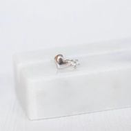 藍托帕石925純銀愛心轉珠耳環