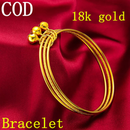 Philippines Ready Stock New Style pure 18k pawnable Saudi Gold Bracelet for Women Bracelet Girl Style Three Circles Saudi Gold Bracele Aesthetic Female Bracelet Pure gold Jewellery Fashion Bracelet Lucky Charm Retro Discount Sale