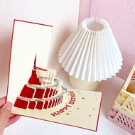 ◙Kad ucapan selamat ulang tahun 3D tiga dimensi ringkas Korea kreatif berongga dengan sampul