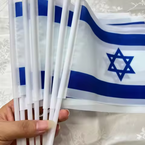 CZY Israel Hand-waved Flag 14x21cm Polyester ISR IL Israel Flag Festive Sports Party Decoration