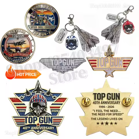 2026 New Top Gun Maverick Enamel Pin & Top Gun 40th Anniversary Keychain Brooch Lapel Badge Gifts Fo