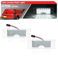 2x Canbus Rear Led License Plate Light For Opel Vauxhall Vivaro E7 F7 J7 A B For Renault Trafic II E