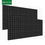 2pcs Pyramid Acoustic Foam Panels 120x60x5cm Soundproof High Density Studio Wall Tiles Echo-Reducing