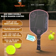 Genuine Six Zero Double Black Diamond Control Pickleball Racket - Pink Black - 14mm - High Control, 