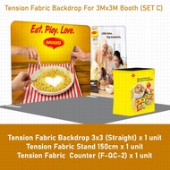 Expo Exhibition Tension Fabric Backdrop For 3Mx3M Booth Single sided printing Fabric Counter Fabric 