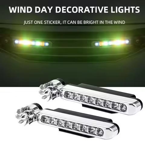 1 Pair Wind Powered LED Car Light Day Time Running Light Auxiliary Day Fan Lighting Lamp Rotation Au