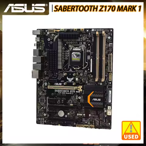 ASUS LGA 1151 Motherboard SABERTOOTH Z170 MARK 1 Supports Intel Core i3 6100 7100 i5 6400 6500 6600 