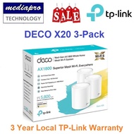 TP-LINK DECO X20 3-Pack AX1800 Whole Home Mesh Wi-Fi System ( Pack of 3 ) - 3 Year Local Distributor Warranty