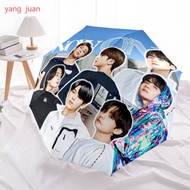 8pc BTS Lights Boy With Luv Umbrella Collection Automatic folding umbrella