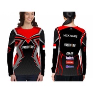 [Riashop] FREE FIRE Long Gaming T-Shirt | FREE FIRE Longsleeve Shirt Wanita | FREE FIRE GARENA - FS