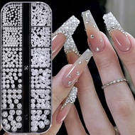 12 Grids Round Flat Back Beads ABS Imitation Pearls Decoration Nail Art Rhinestone DIY Jewelry Manic