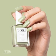 สีทาเล็บ สีทาเล็บกึ่งเจล  U-DELI U-691 Green Vegan Nail Polsih ทาเล็บสวยๆ ยาทาเล็บ สีเล็บเขียวพาสเทล