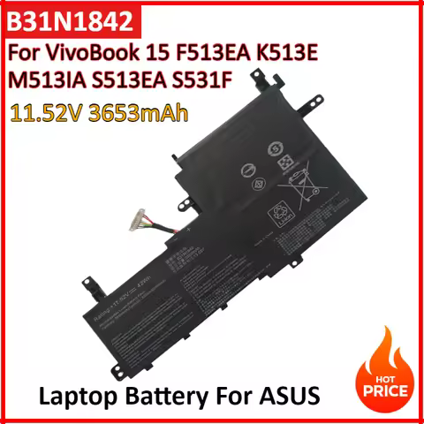 11.52V 3653mAh B31N1842 Laptop Battery For ASUS VivoBook15 F513EA K513E KM513UA S531F S533UA X513EA 