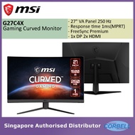 MSI G27C4X 27" Curved Gaming Monitor /FHD/VA Panel/250hz/1ms(MPRT)/FreeSync/Displayport/HDMI (MO 1078)