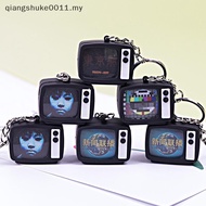 [qiangshuke] Mini TV Keychain Horror Atmosphere Mini TV Keychain Pendant Simulation TV Pendant Bag P