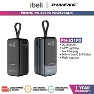 [New Arrival] Pineng PN-821PD Powerbank Mini 20000mAh 65W Built-in Cable