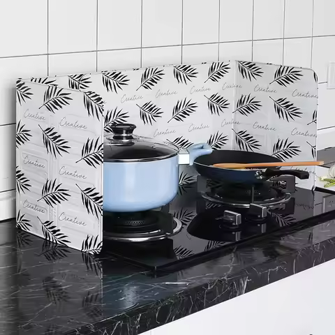 Kitchen Gas Stove Aluminum Foil Oil Baffle Heat Insulation Board Cooking Oil Baffle Household Stove 
