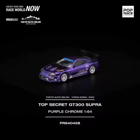 POP RACE 1:64 Tokyo Auto Salon Hong Kong 2025 Top Secret GT300 Supra Porsche 997 RWB Diecast Car Mod