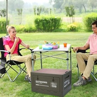 25 Years Storage Box Outdoor Camping Large Capacity Double Door Folding Wooden Lid Storage Box Organ