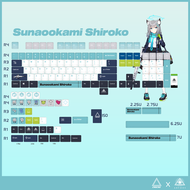 QAZWS 140 Keys/Set Blue Archive Sunaookami Shiroko PBT Keycaps Anime Games Beauty Girl KeyCaps Cherr