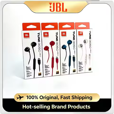JBL TUNE305C Type C Wired Earphones Semi In-ear Headphones Plug And Play HiFi Stereo Earbuds For And