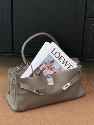 Hermes Shoulder Kelly大象灰銀扣