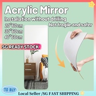 SG READY STOCK  Soft Acrylic Mirror Wall Stickers Adhesive Unbreakable Mirror