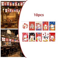 10PCS*20*30CM Japanese Hanging Flags Restaurant Style Sushi Banner Bunting flag Lucky Cat Japanese T