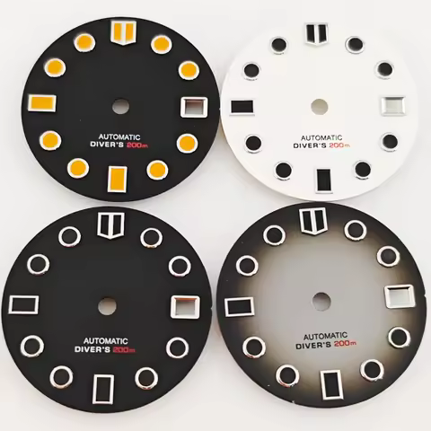 28.5mm sterile dial black white watch dial fit NH35 movement fit 3 o'clock crown 3.8 o'clock crown