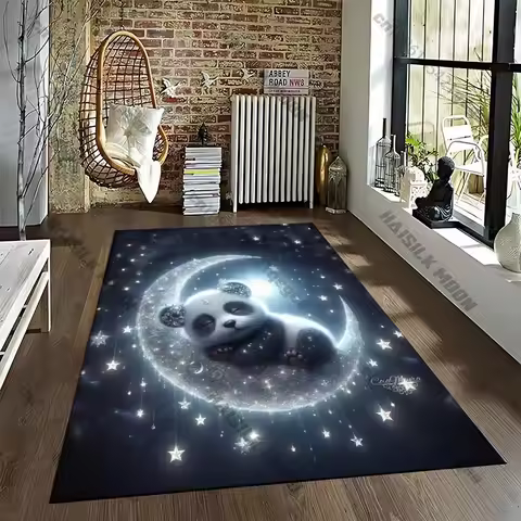 15 Sizes Cute Panda Pattern Large Carpet Living Room Sofa Table Rug Anti Slip Chair Lounge Floor Mat
