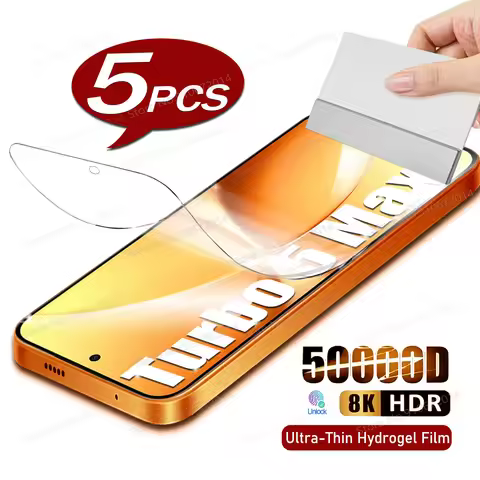 5PCS Ultra Thin Hydrogel Film For Xiaomi Redmi Turbo 5 Max 3 Turbo5 Clear Screen Protector For Redmi