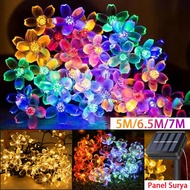 LED Solar Cherry Blossom String Light Outdoor Solar Fairy Flower Lights for Garden Home Lampu Raya
