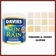 ◮    DAVIES SUN AND RAIN 4 LITERS COLOR IVORY AND CREAM| ELASTOMERIC PAINT | ODOURLESS | ACRYLIC
