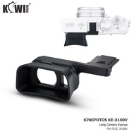 Kiwifotos Long Eyecup for Fuji Fujifilm X100VI X100V Camera 2-in-1 Hot Shoe Cover Viewfinder Eyepiec
