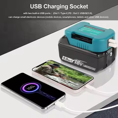 For Makita/Dewalt/Milwaukee Power Supply USB Charger Adapter Charging Rack Phone Charger For Makita|